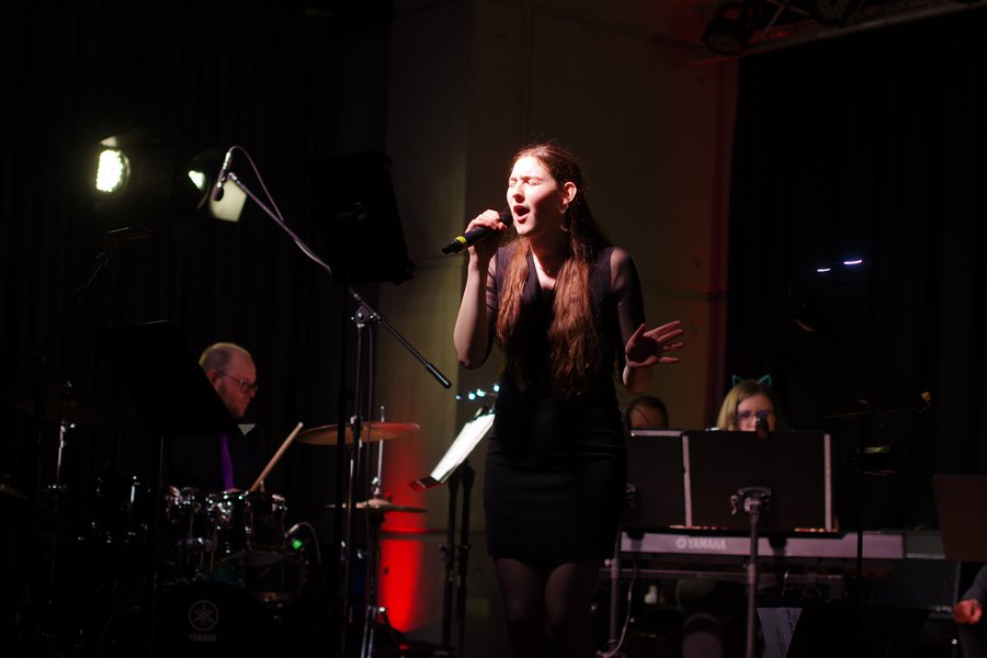 Musikerinnen und Musiker auf der Bühne