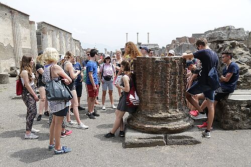 Die Gruppe in Pompeji Foto: Die Gruppe in Pompeji