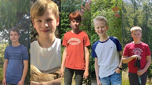 Erfolgreich beim Sprachenwettbewerb: Till Hiber, Mattis Behra, Jakob Wieczorek, Finn Laurin Benedek und Tobias Altena (v. l.)