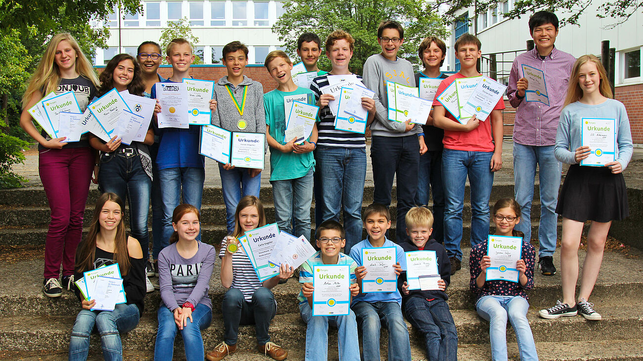 Foto: Die erfolgreiche Mathe-AG im Schuljahr 2014/15