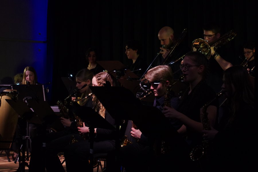Musikerinnen und Musiker auf der Bühne
