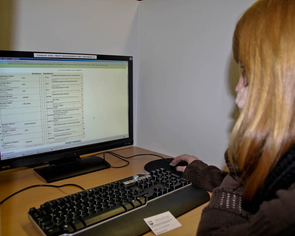 Stimmabgabe am Computer