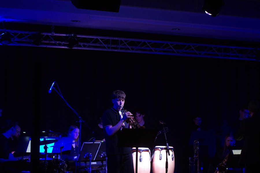Musikerinnen und Musiker auf der Bühne