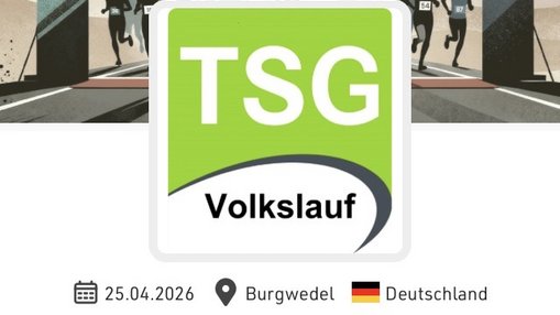 Logo der TSG mit Datum des Volkslaufs