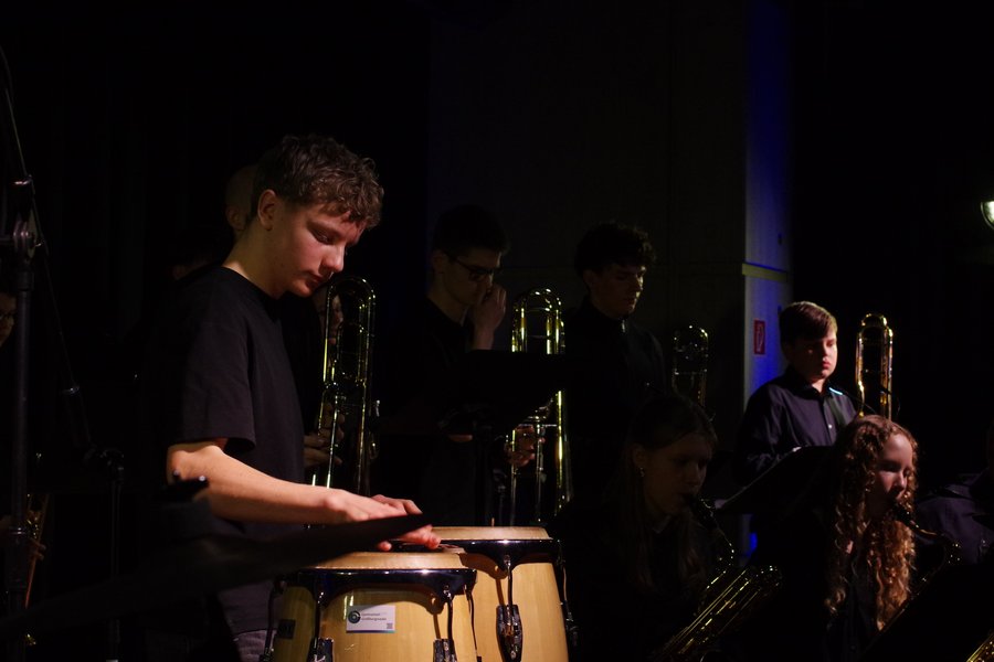 Musikerinnen und Musiker auf der Bühne