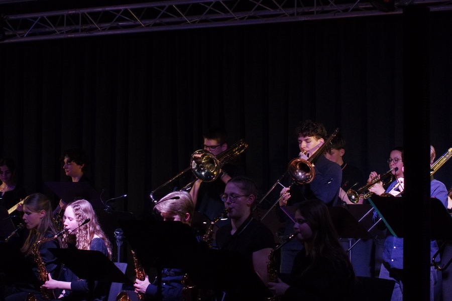 Musikerinnen und Musiker auf der Bühne