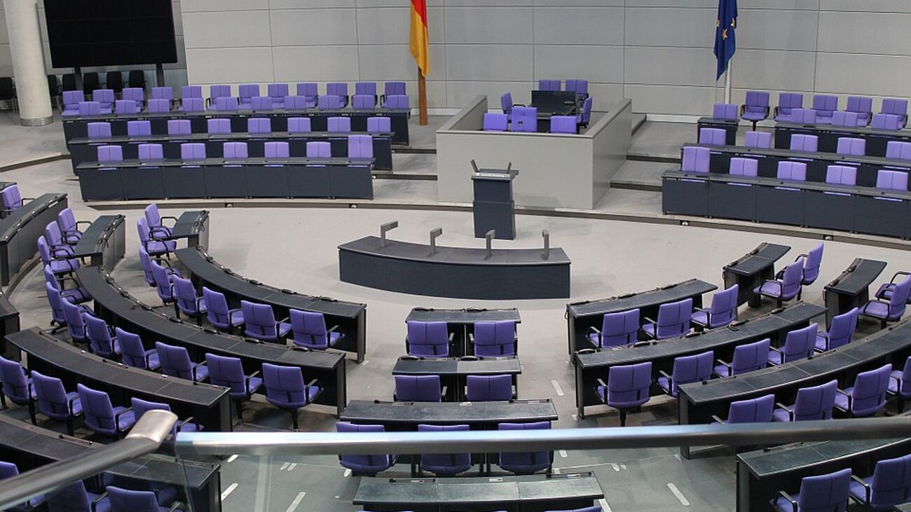 Plenarsaal des Bundestags in Berlin