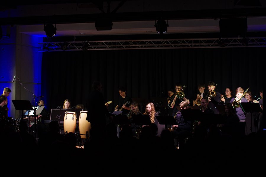 Musikerinnen und Musiker auf der Bühne