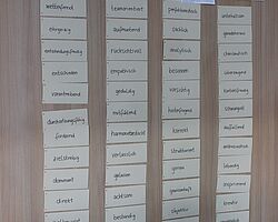 Das Bild zeigt eine Übersicht mit verschiedenen Adjektiven, die genutzt werden können, um Menschen und ihre Emotionen zu beschreiben